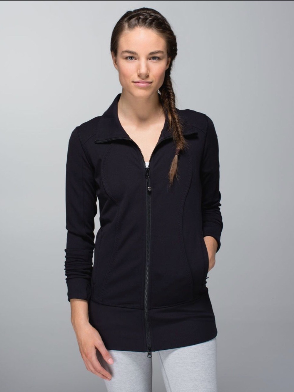 Lululemon Nice Asana Jacket Black Luon Sz 12
